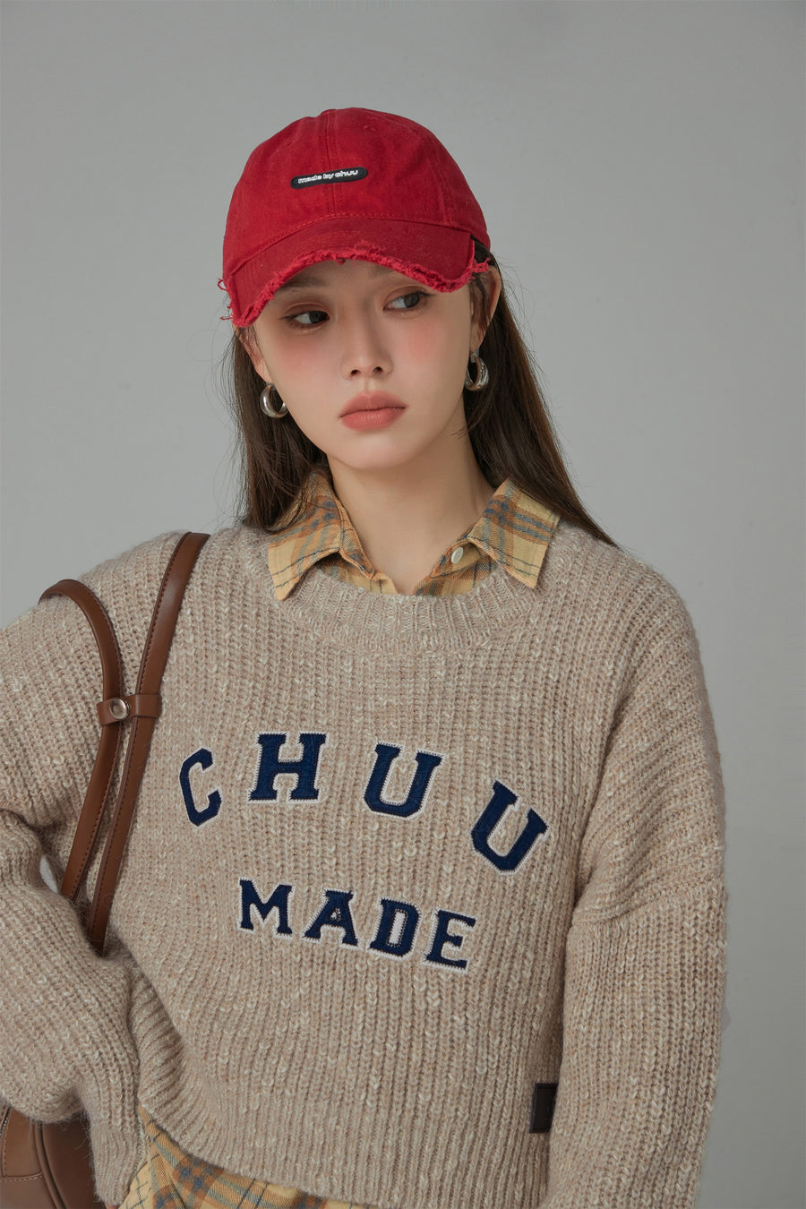 CHUU Raw Hem Ball Cap Hat