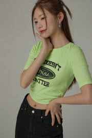 Size Doesnt Matter Back Cut Out Cropped T-Shirt