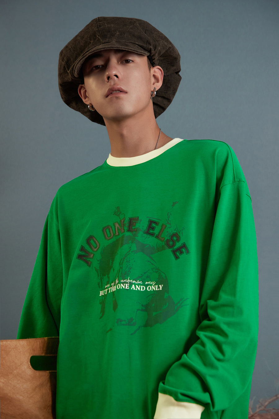 CHUU Lettering Print Long Sleeve Round Neck T-Shirt