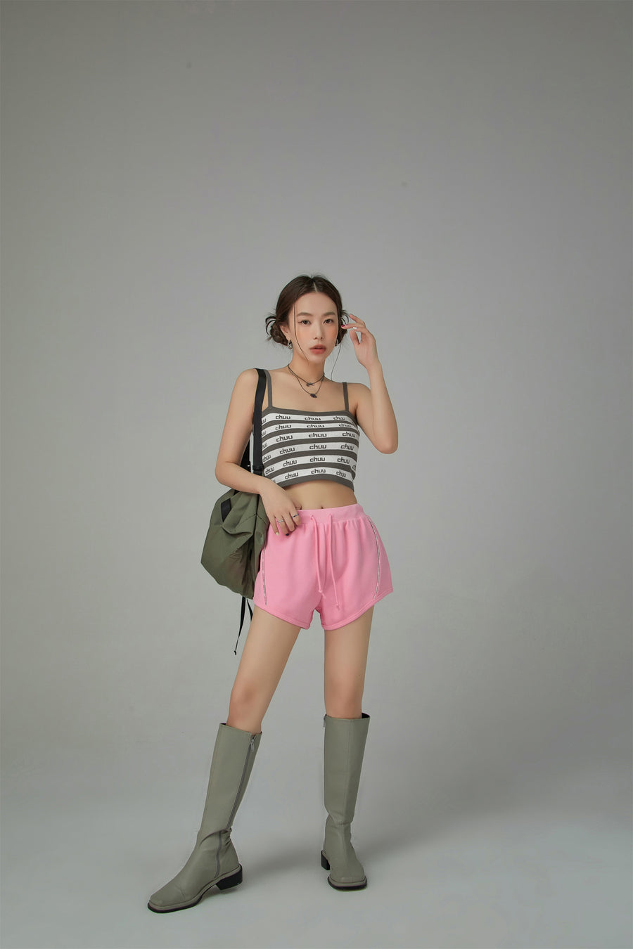 CHUU Chuu Logo Stripes Crop Cami Top