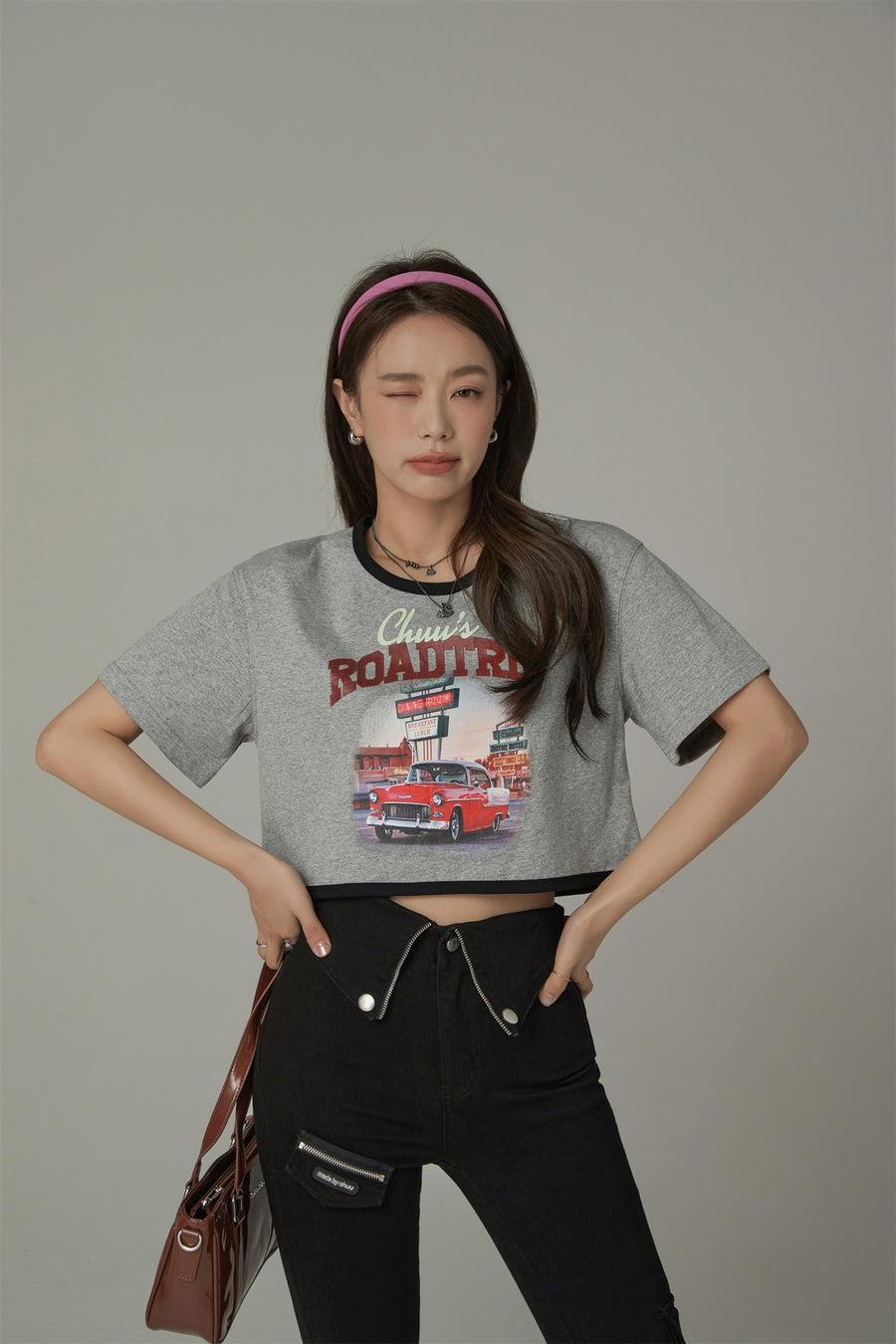 CHUU Road Trip Cropped T-Shirt