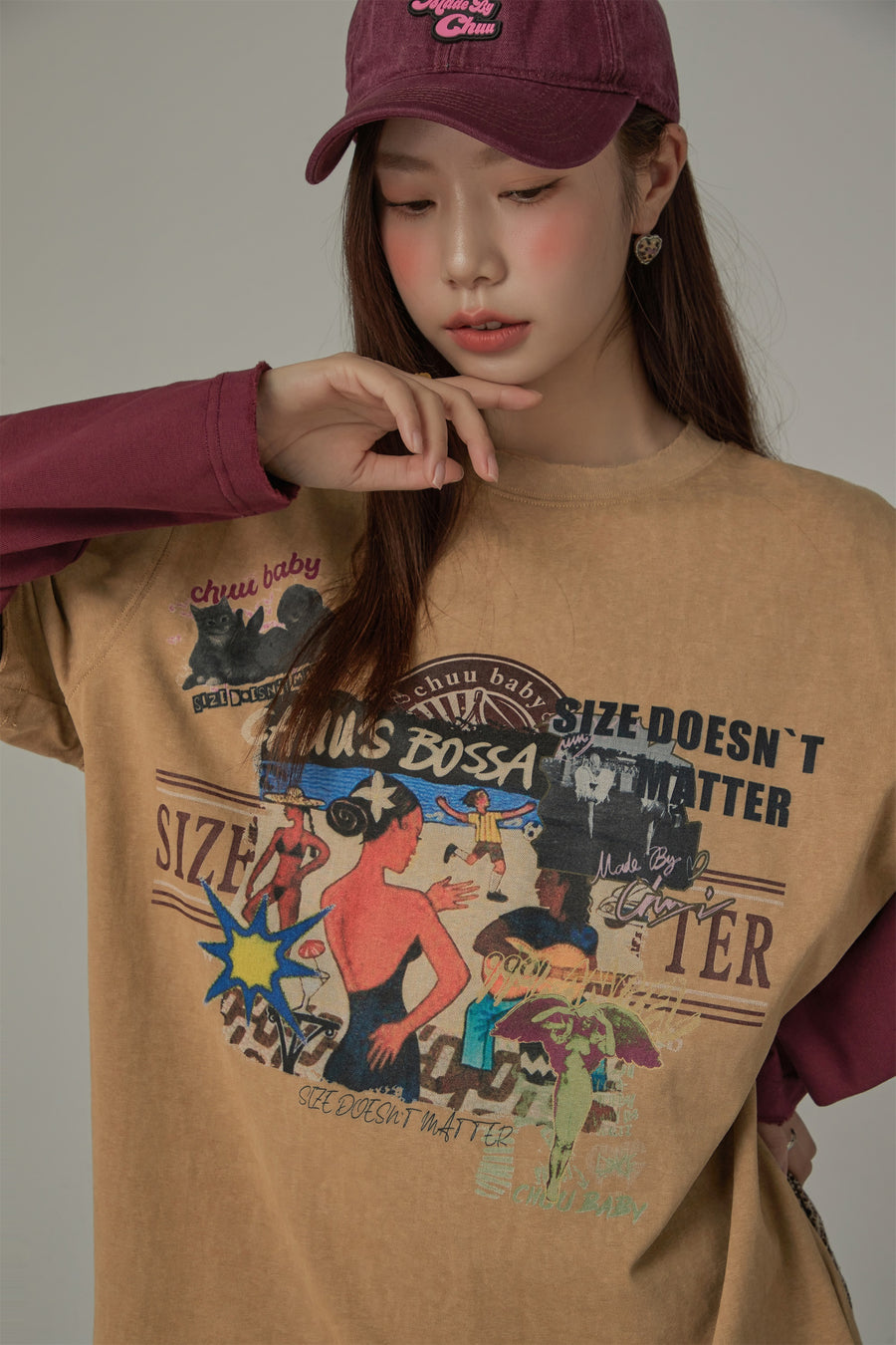 CHUU Size Doesnt Matter Beach Day Loose Fit T-Shirt