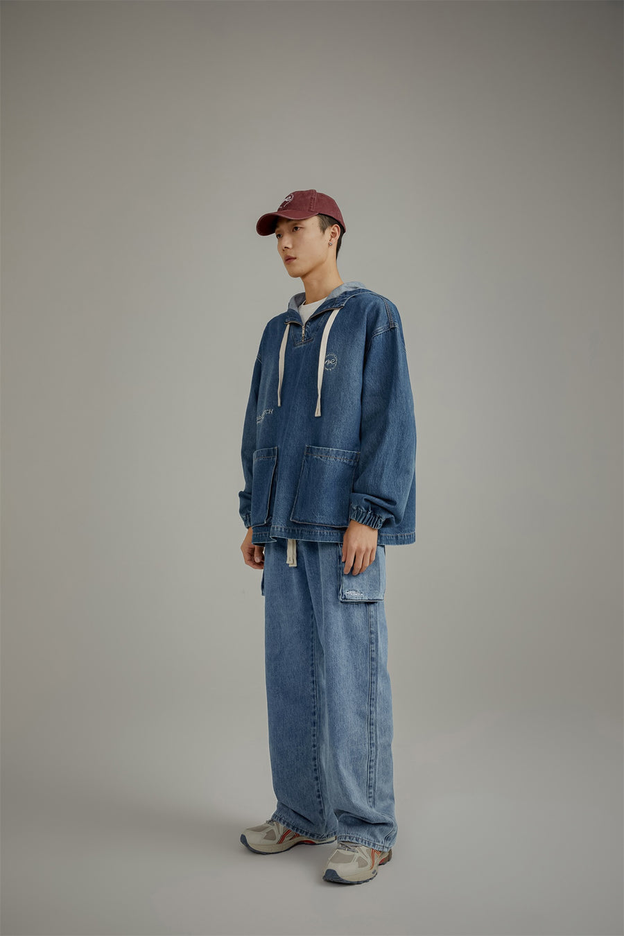 CHUU Club Stretch Denim Pocket Anorak Jacket