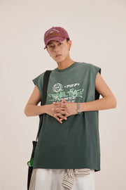 Graffiti Gradient Loosefit Sleeveless Top