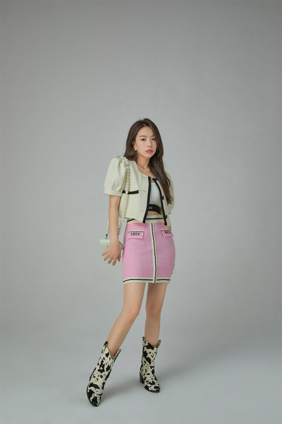 CHUU Rich Vibes Knit A-Line Skirt