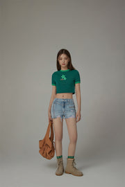 Star Stripe Cropped T-Shirt