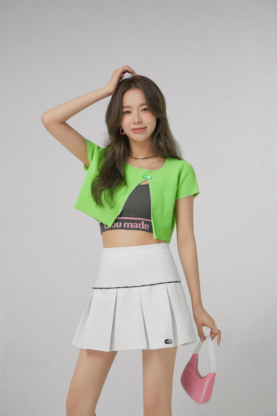 CHUU Maxi Pleats Mini Skirt