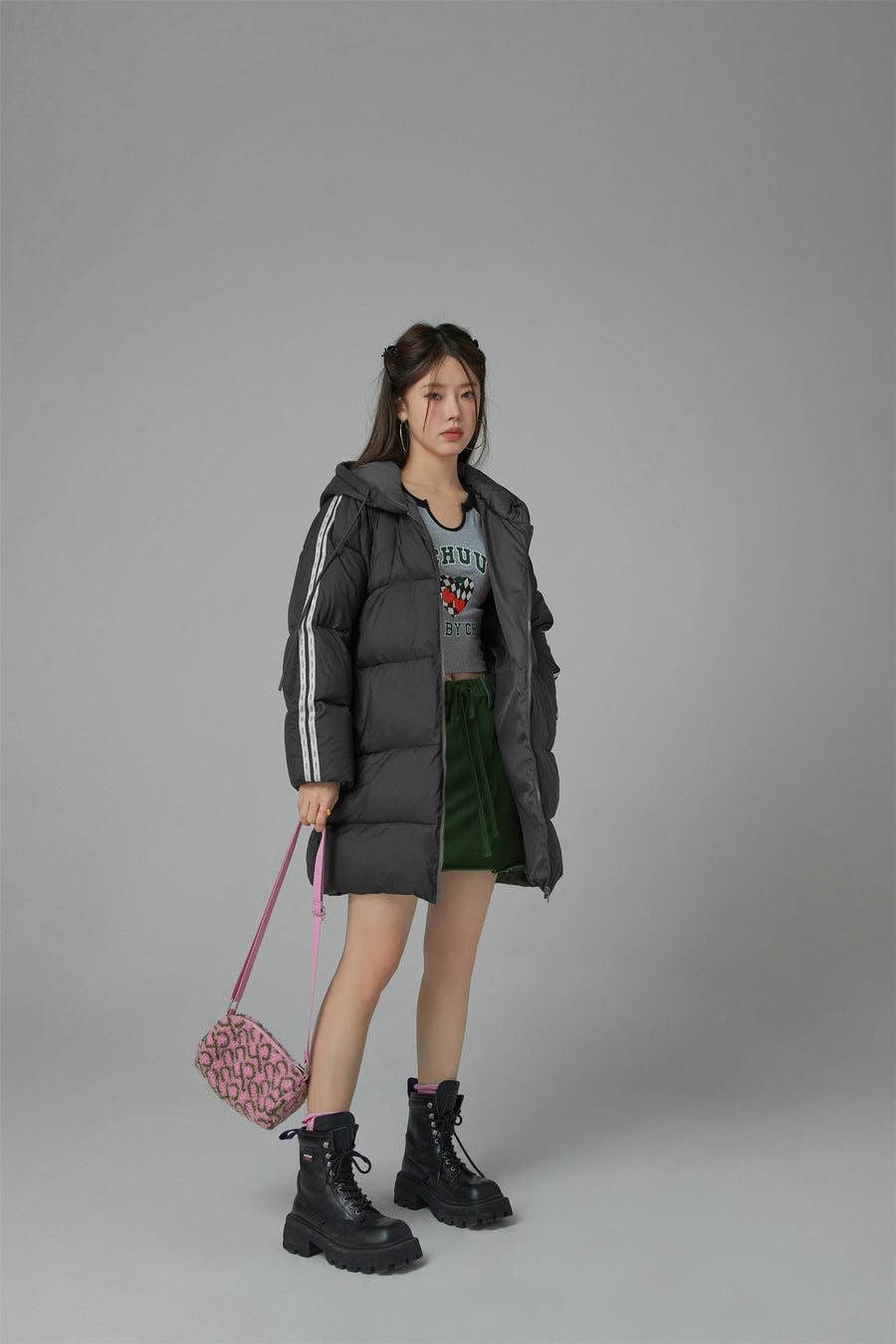 CHUU Duck Down Hooded Padded Coat