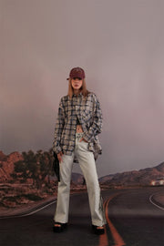 Loose Check Flannel Shirt