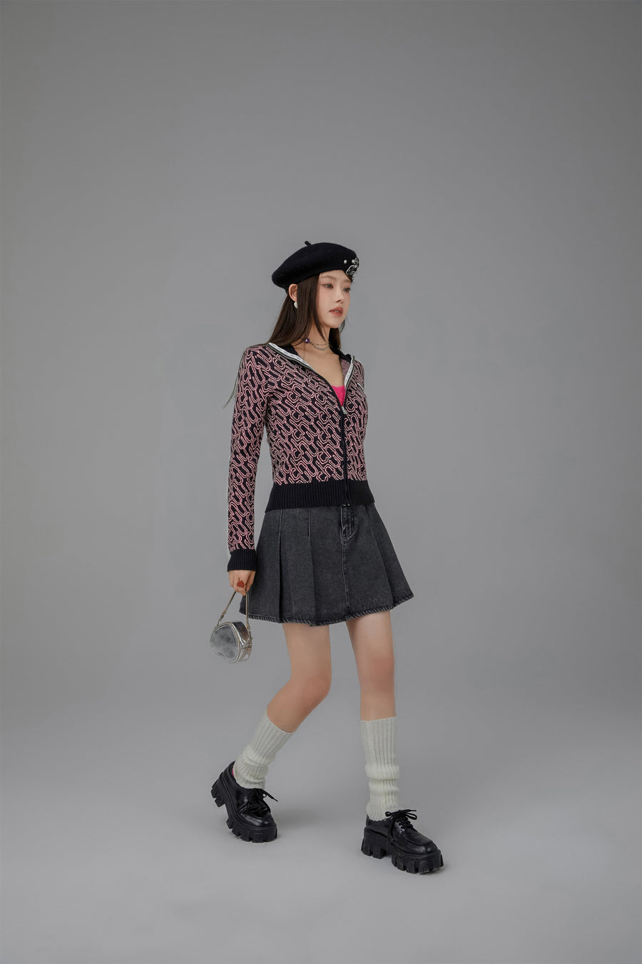 CHUU Running To You Zip-Up Knit Cardigan