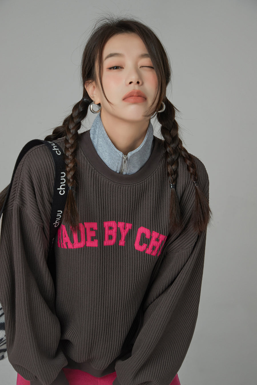 CHUU Made By Chuu When I See You Smile Loose Fit Sweatshirt