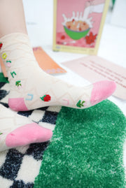 Lovely Fruit And Frog Ankle Socks