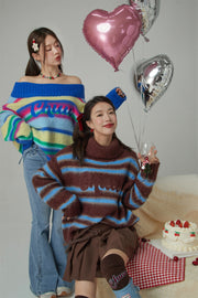 Loving You Two-Ways Stripe Knit Sweater