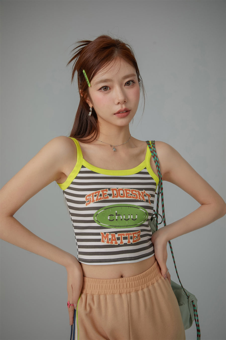 CHUU Striped Sleeveless Crop Top