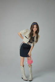 Chuu Logo Slim Knit Skirt