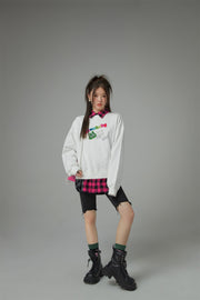 We Are In The Present Frog Logo Loose Fit Sweatshirt