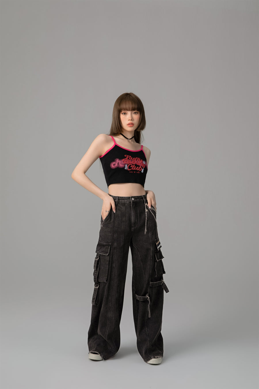 CHUU Downside Wide Denim Cargo Pants