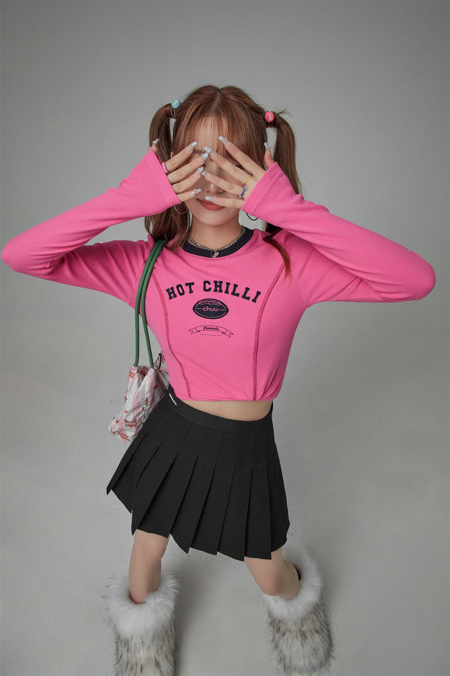 CHUU Hot Chilli Slimfit Long Sleeves Top