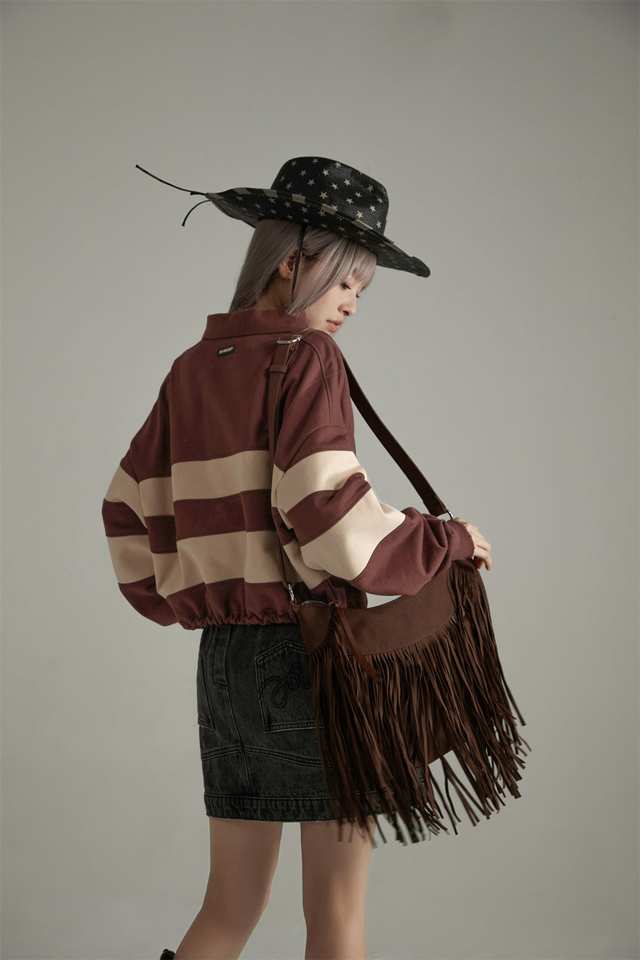 CHUU Polo Neck Vintage Sweatshirt