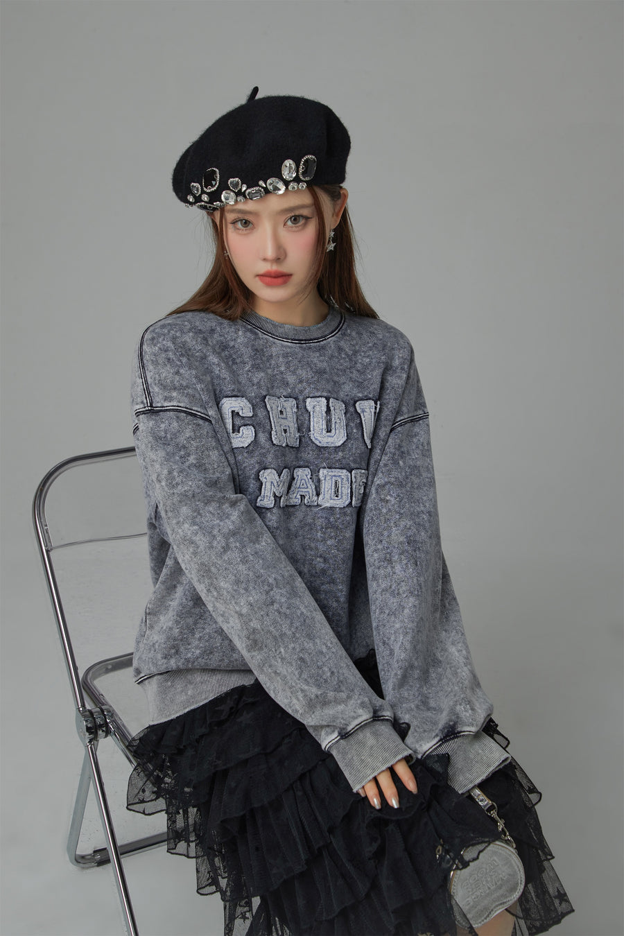 CHUU Chuu Made Washed Loose Fit Sweatshirt