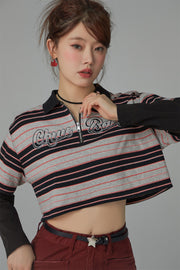 Only Upwards Color Stripe Crop T-Shirt