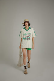 Noe Printed Town Open Collar T-Shirt