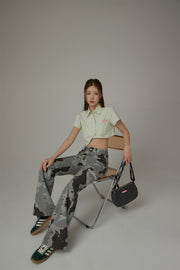 Unbalanced Chuu Baby Cropped Shirt