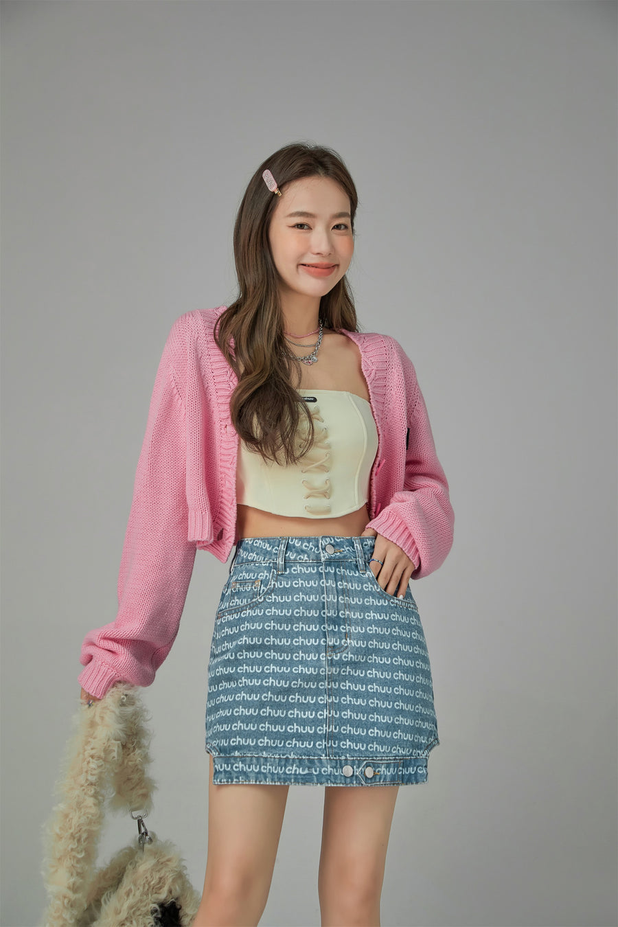 CHUU Upside Down Denim A-Line Mini Skirt