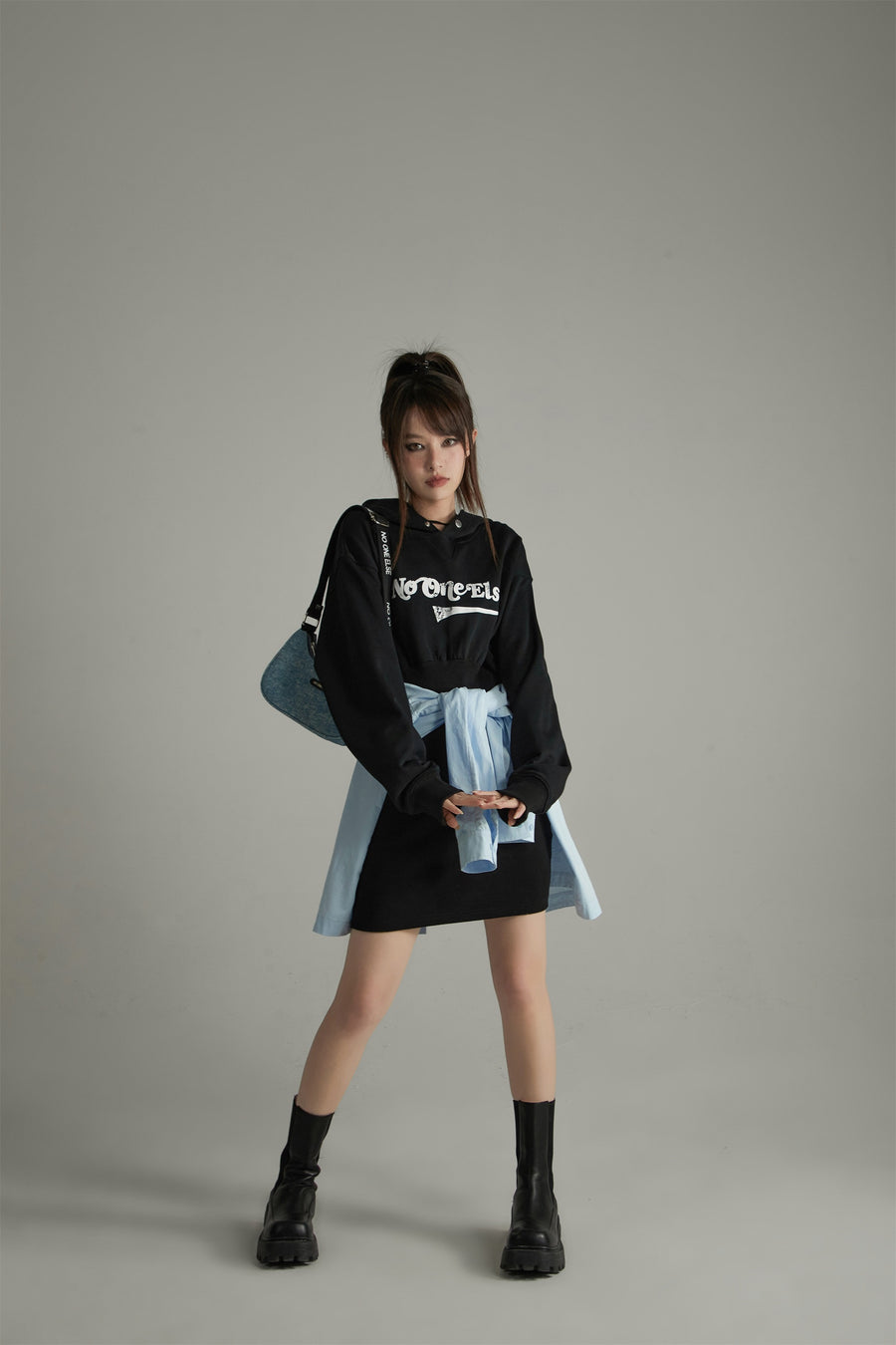 CHUU Noe Chic Hoodie Dress