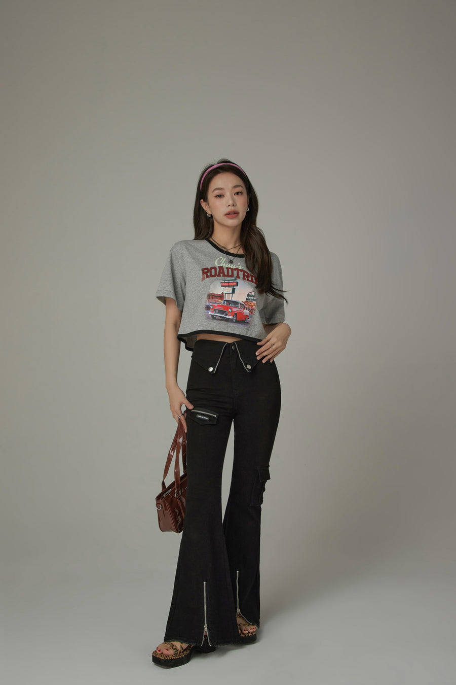 CHUU Zipper Slits Bootcut Pants