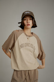 Noe Basic Two Toned Raglan Color T-Shirt