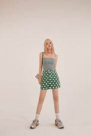 Diamond Argyle A-Line Mini Skirt