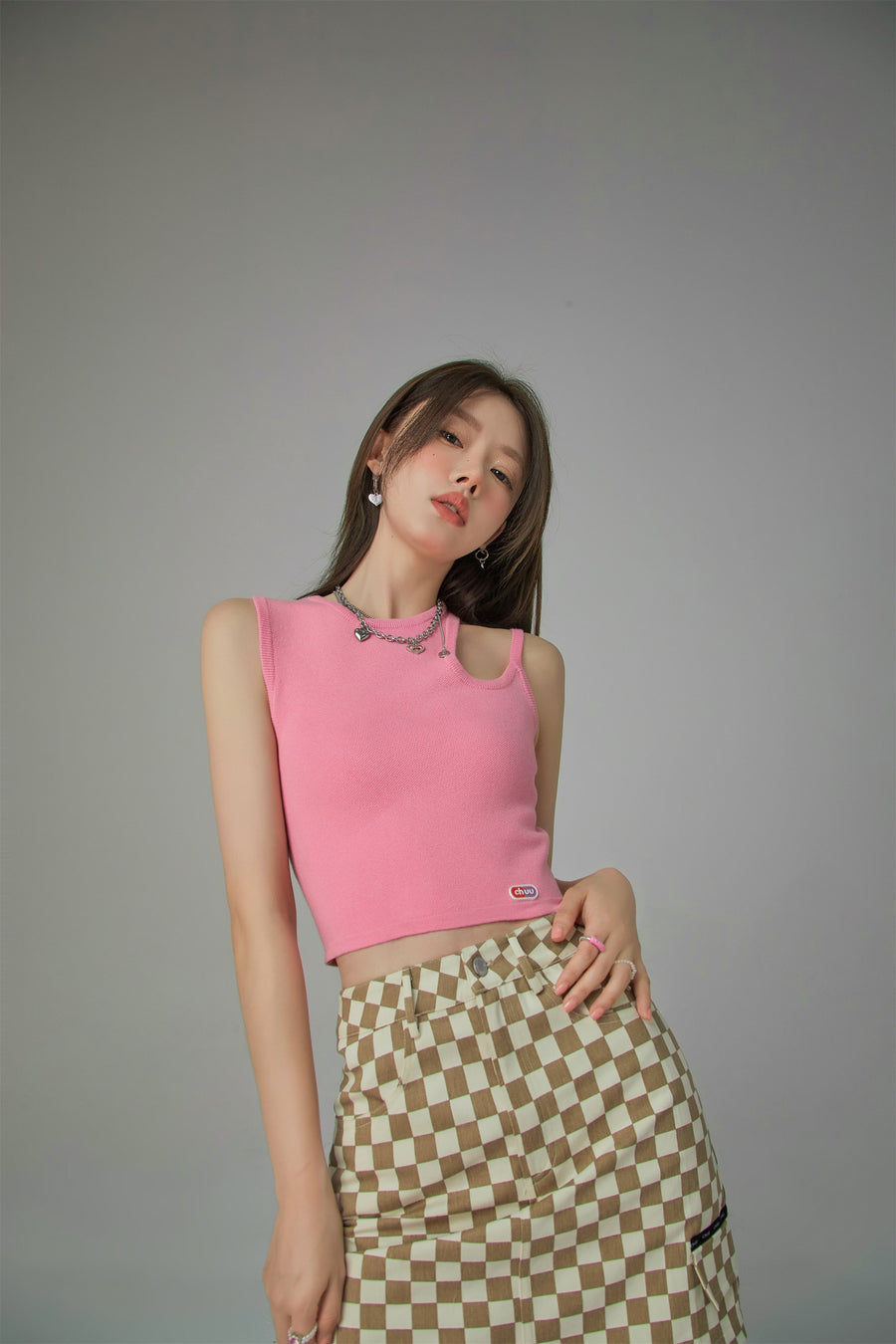 CHUU Double Strap Cutout Sleeveless Top