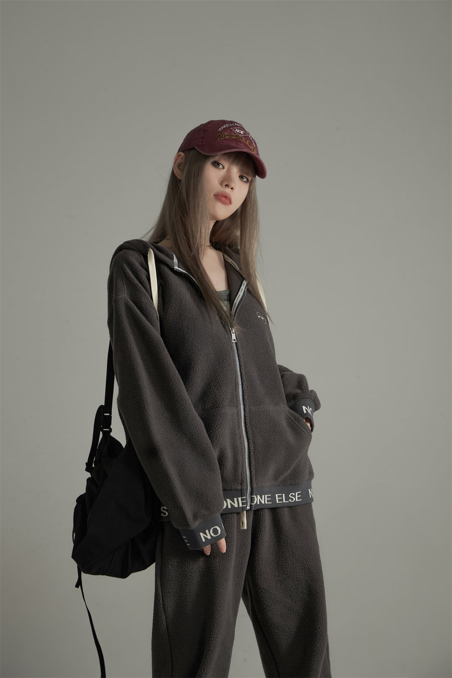 CHUU No One Else Fleece Zip-Up Hoodie