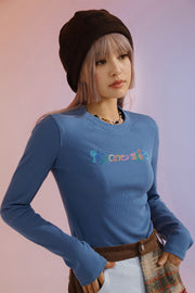 Color Embroidered Cropped T-Shirt