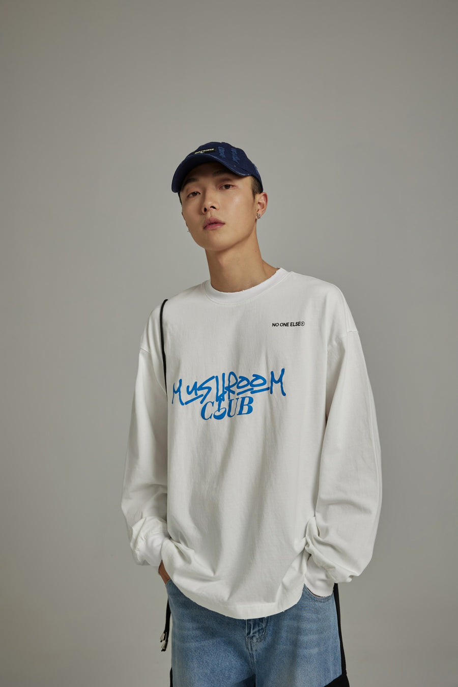 CHUU Mushroom Club Long Sleeve Loose Fit T-Shirt