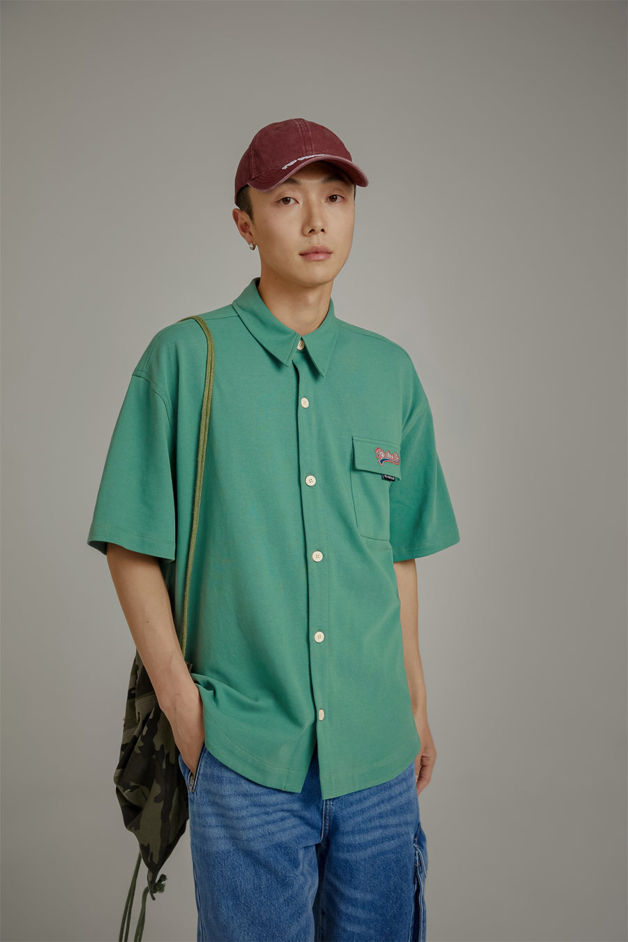 CHUU Embroidered Pocket Shirt