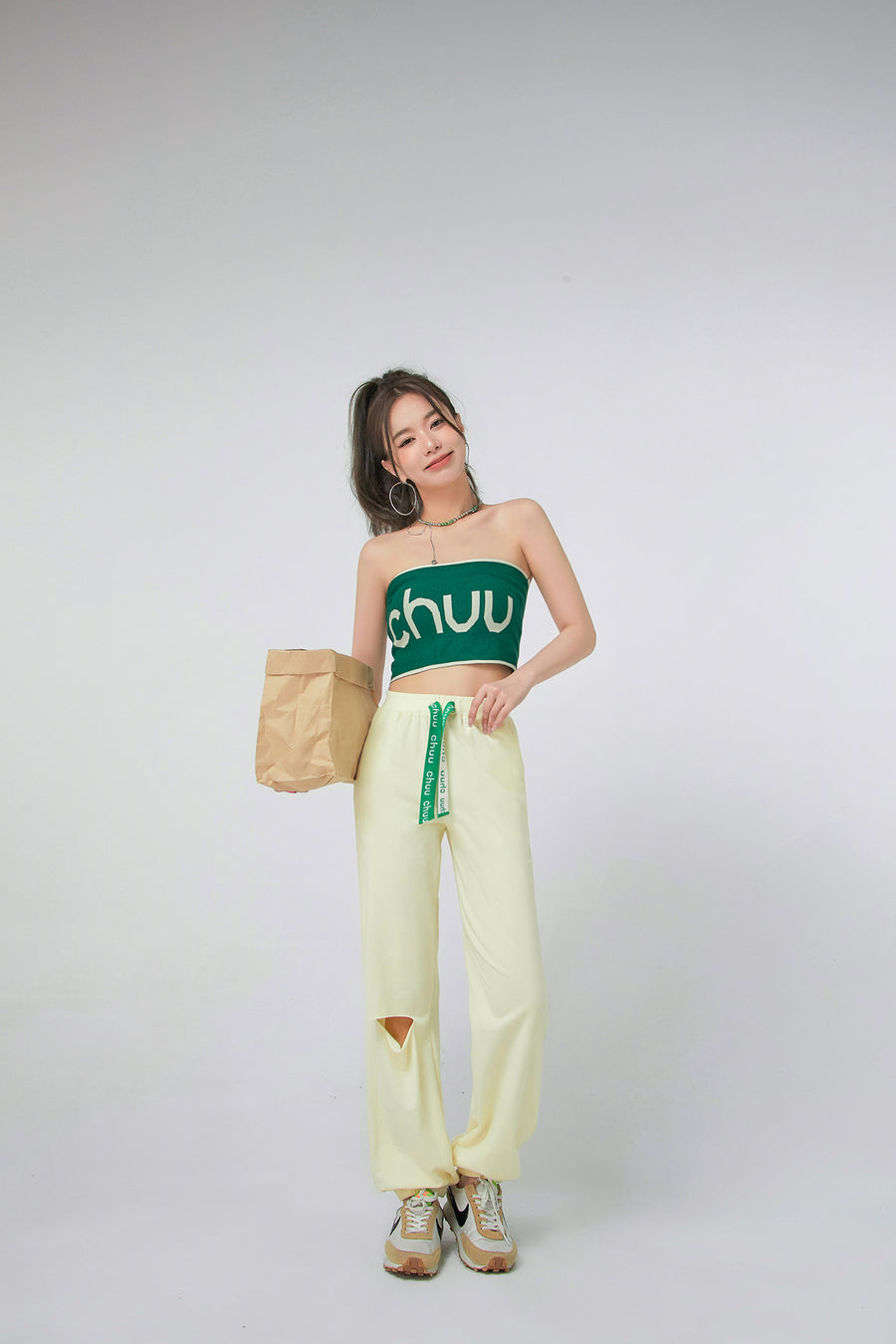 CHUU Slit Back Jogger Pants