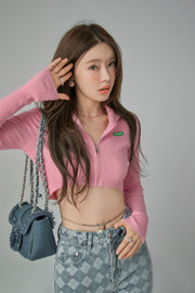 Chuu Girl Slim Crop Cardigan