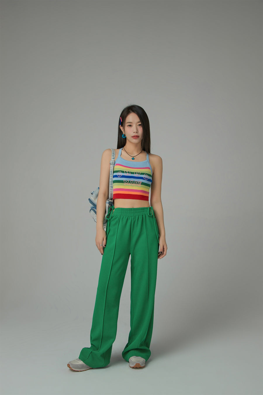 CHUU Side Slits String Wide Sweat Pants