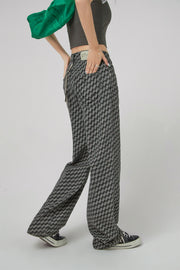 Checkerboard Wide Jeans