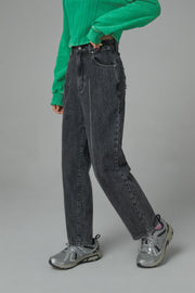 Fortune And Fame Straight Brushed Denim Pants