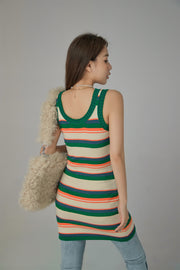 Rainbow Stripes Mini Dress