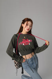 Red Bunny Cropped Sweater