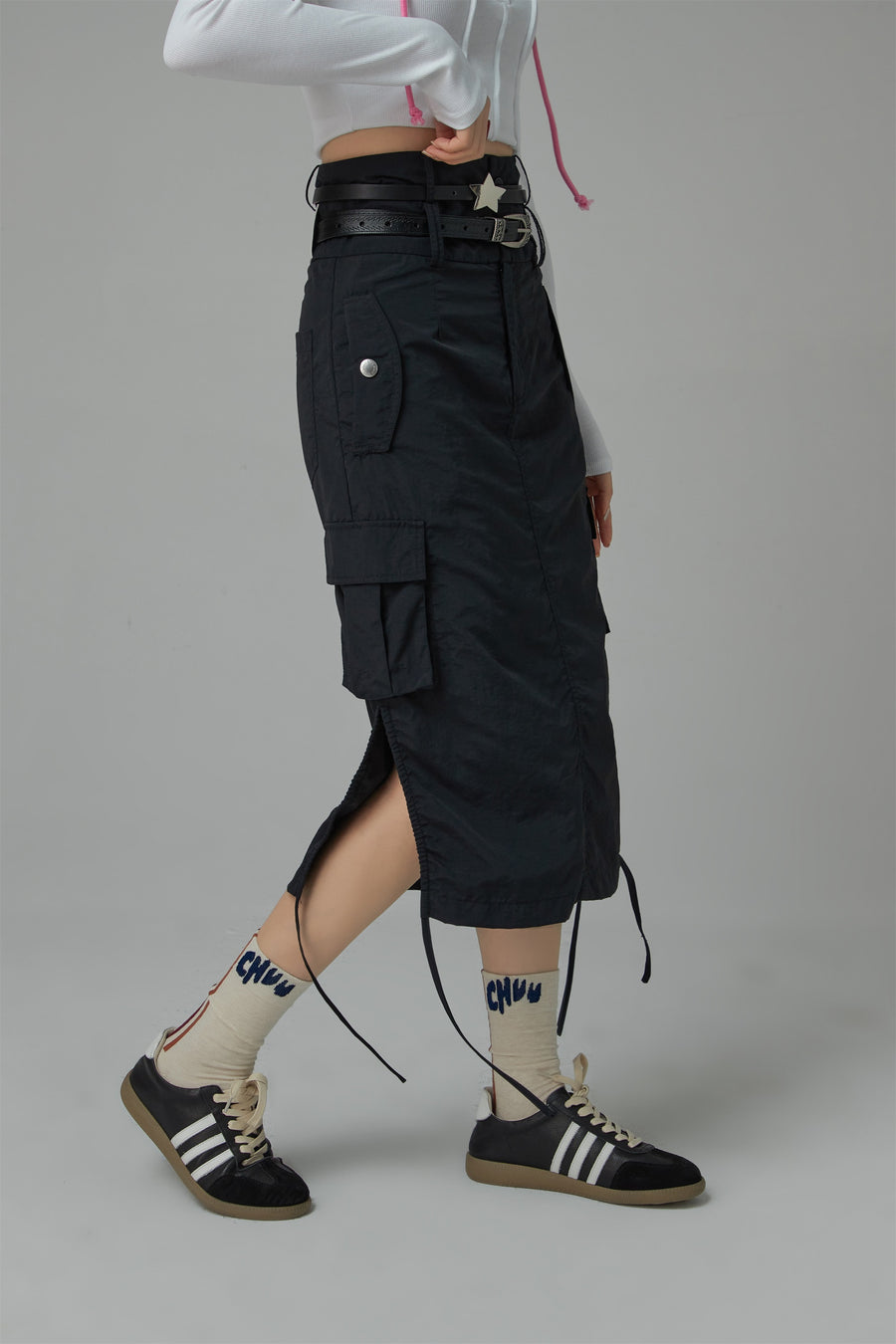 CHUU Cargo A-Line Long Skirt