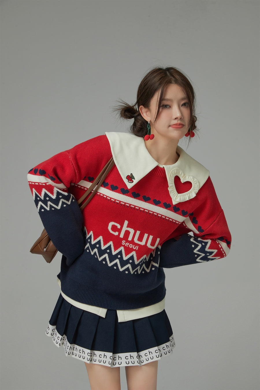 CHUU Feeling Festive Stripe Knit Sweater