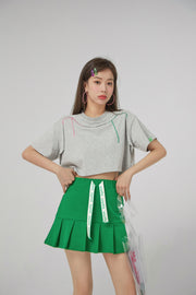 Stitches Lines Loosefit Crop Top