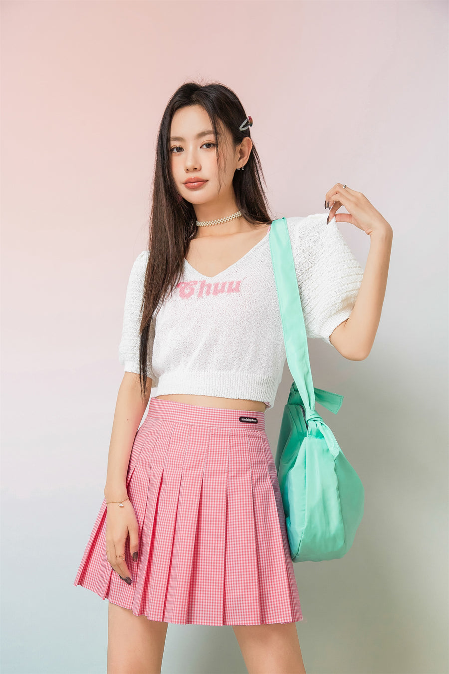 CHUU You And Your Priorities Pleats Skirt