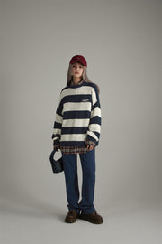 Stripe Loose Fit Knit Sweater