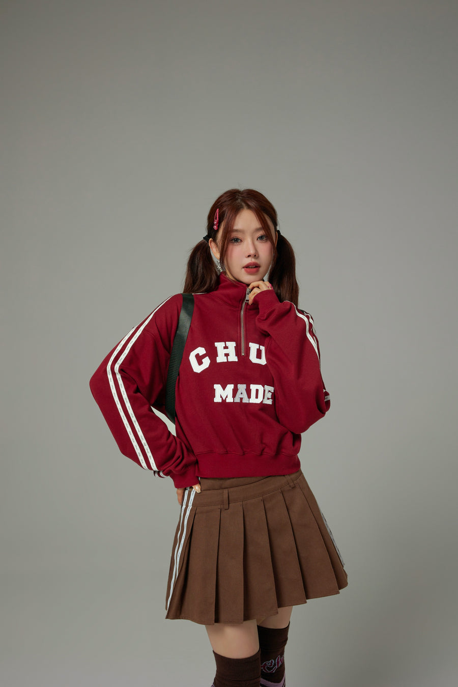 CHUU Half Zip-Up Loose Fit Sweatshirt